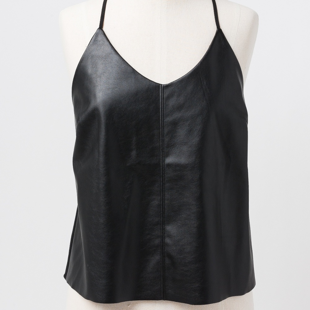Banana Republic Vegan Leather Racerback Tank Cami